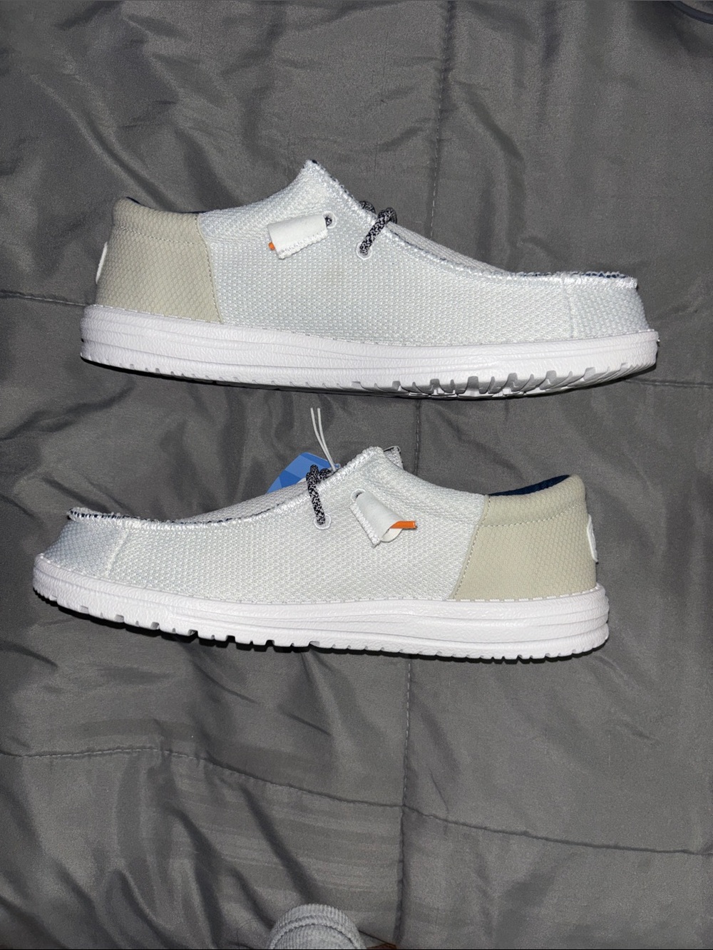 Hey Dude men’s Slip-On Sneakers in White and Cream - - Picture 2 of 4